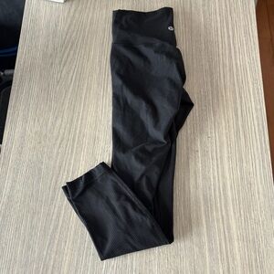 lululemon Wunder Train Ribbed Black Leggings Size 4 High Rise